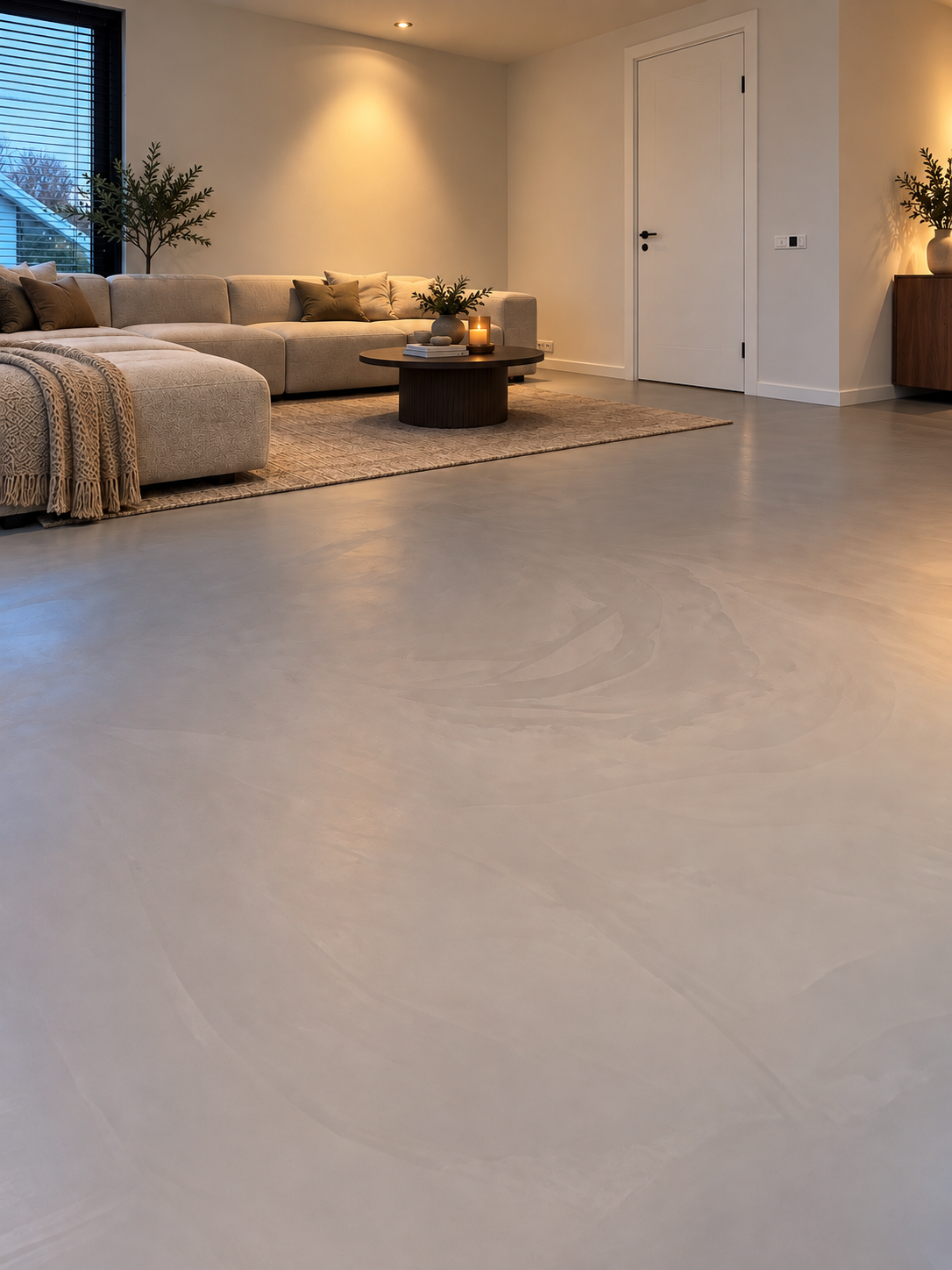 Gietvloer in de woonkamer van een woonwoning — project in Enter en omgeving